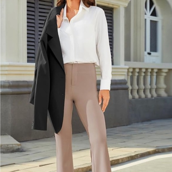Elegant Tan Boot Cut Pants - Picture 6 of 6